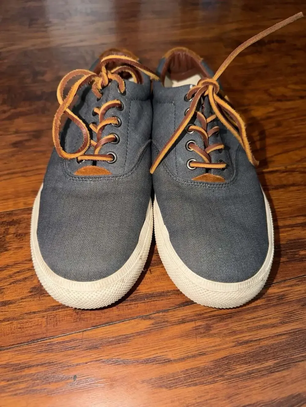 Polo Ralph Lauren Vaughn Herringbone Canvas Sneakers with Leather Details